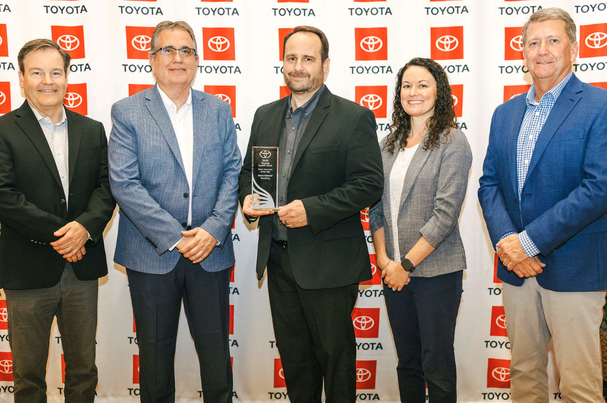 Mark Suvak and Dan Brown of Basin Industries accept their 7th consecutive Platinum Supplier Award from Toyota North America.